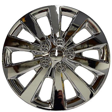 16 Inch, 10 Spoke, Chrome Plated, Plastic, Set Of 4