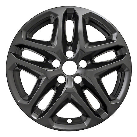 17 Inch, 5 Split Spokes, Snap-On, Painted, Gloss Black, Abs Plastic, Set Of 4