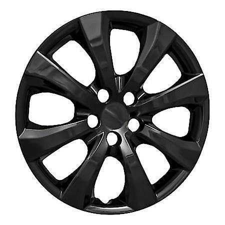 16 Inch, Eight Spoke, Painted Glossy Black, Abs Plastic, Set Of 4
