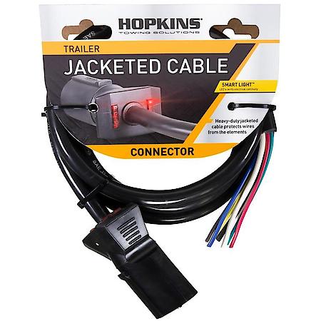 20285, LED Test 7 Blade Molded Towing Connector w/ Cable, SAE Wiring (72")
