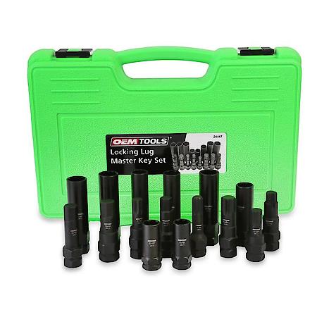 OEMTOOLS 24447 16 Pc Locking Lug Master Key Set , Aftermarket Wheel Lock Removal