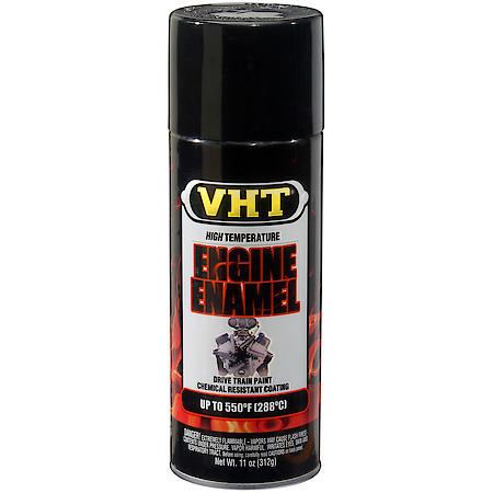 Engine Enamel: Gloss Black, Aerosol, Ceramic Resins Resist Heat Up To 500 Deg. F, 11 Oz