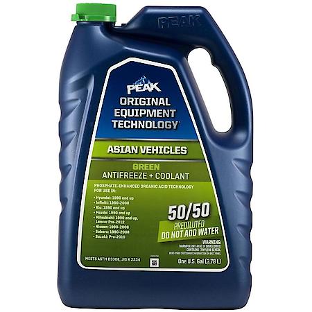 Original Equipment Asian Green Antifreeze + Coolant: 50/50 Ready-To-Use, 1 Gallon