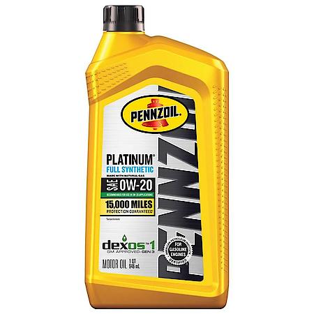 Platinum 0W-20 Full Synthetic Motor Oil, Maximizes Engine Protection, 1 Quart