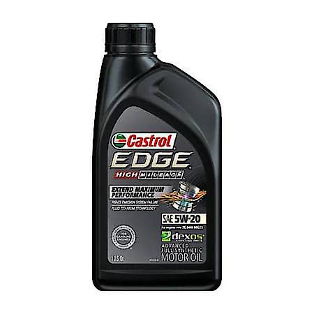 Edge High Mileage 5W-20 Full Synthetic Motor Oil, Reduces Leaks & Deposits, 1 Quart