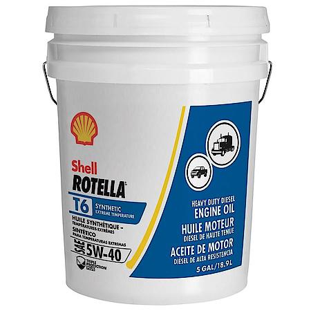 T6 5W-40 Full Synthetic Diesel Engine Oil, Enhanced Fuel Economy, 5 Gallon