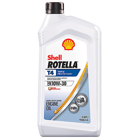 Rotella T4 Triple Protection 10W-30 Conventional Heavy Duty Diesel Engine Oil, 1 Quart