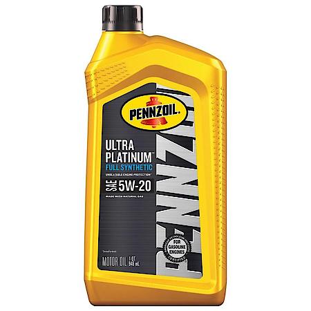 Ultra Platinum 5W-20 Full Synthetic Motor Oil, Unbeatable Engine Protection, 1 Quart