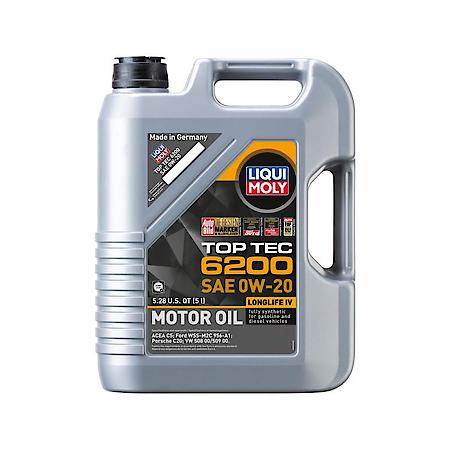 Top Tec 6200 0W-20 Full Synthetic Motor Oil, Excellent Wear Resistance, 5 Liter
