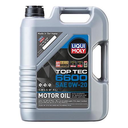 Top Tec 6600 0W-20 Full Synthetic Motor Oil, Improves Engine Efficiency, 5 Liter