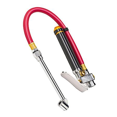 Air Line Inflator Gauge - 20-120 PSI Range, Flexible Hose, Dual-Head Chuck