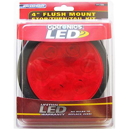 7-LED 4 INCH RED STOP/TURN/TAIL LIGHT KIT WITH GROMMET AND PLUG