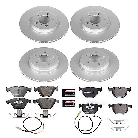 Euro-Stop High-Carbon Coated Rotors, ECE-R90 Brake Pads and Hardware Kit