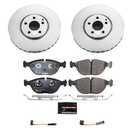 Euro-Stop High-Carbon Coated Rotors, ECE-R90 Brake Pads and Hardware Kit