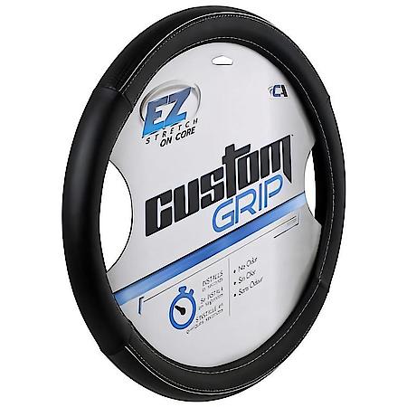 Black Sport Steering Wheel Cover with Chrome Accents