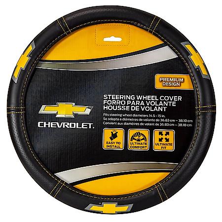 Chevrolet Deluxe Steering Wheel Cover: Leather-Like, Fits 14.5-15"