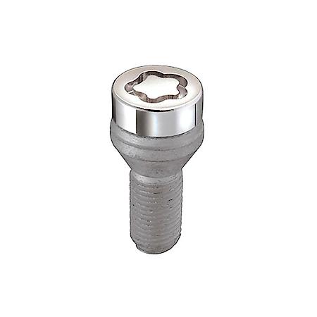 Chrome Bolt Style Cone Seat Wheel Lock Set (M14 x 1.5 Thread Size) - Set of 4 Locks and 1 Key