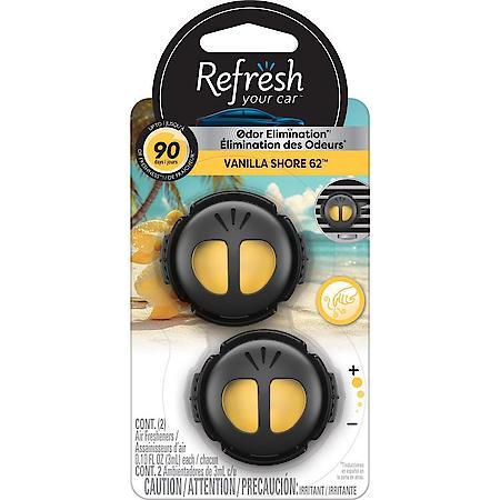 Refresh Your Car! 2 Pack Mini Diffuser Vanilla Shore 62