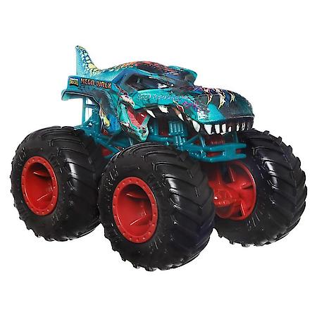 Monster Truck with Bonus Car: 1:64 Scale, Diecast Toy Car & Truck (Styles May Vary), 2 Pack