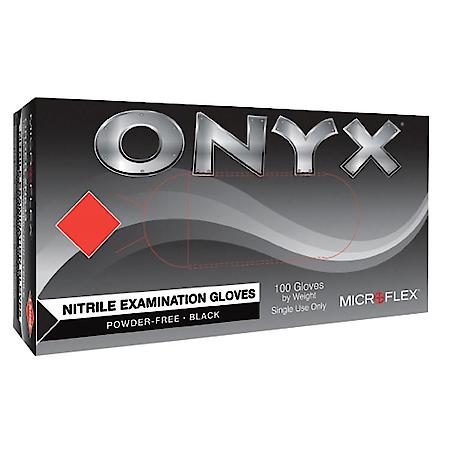 Onyx Black Nitrile Exam Gloves Box/100 Large