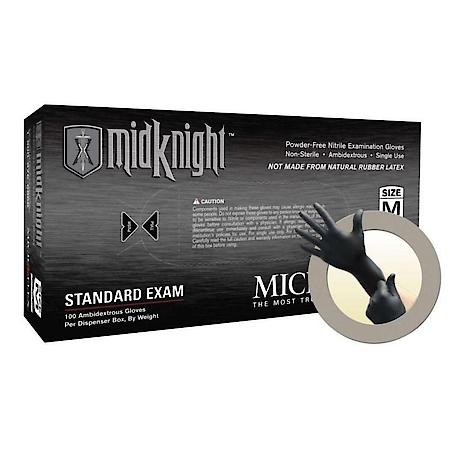Midknight Black Pf Nitrile Exam Gloves Xl