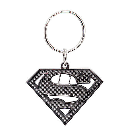 Warner Brothers Superman Cutout Key Chain: Black, Metal, 1 Pack