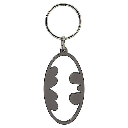 Warner Brothers Batman Cutout Key Chain: Black and White, Metal, 1 Pack