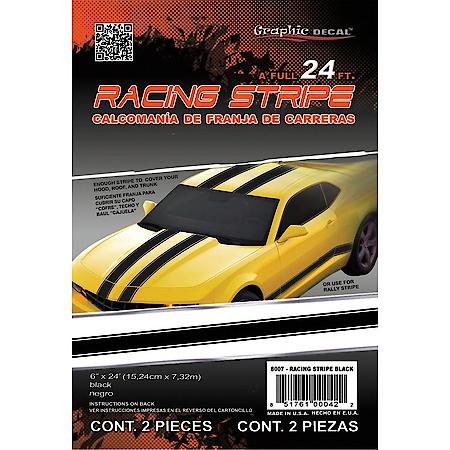 Race Stripe, Black, 6" X 24'