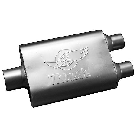Muffler Deep Race Tone (Most Applications) Inlet 3 Pipe Connection Center Outlet 2.25 Offset