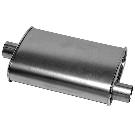 Muffler Deep Performance Tone Inlet 2 Pipe Connection Offset Outlet 2 Center
