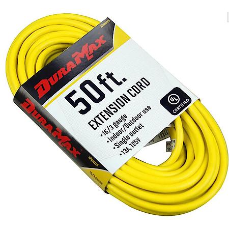 50 ft Extension Cord: Indoor/Outdoor Use with 3-Prong Grounded Outlet
