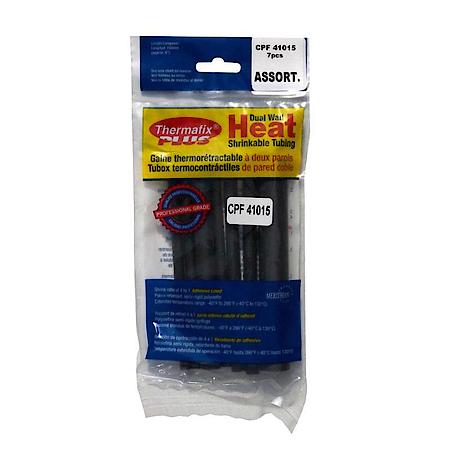 Heat Shrinkable Tubing Assorted Diameters, 7 Pcs - Color Black - Material Cross-Linked Polyolefin