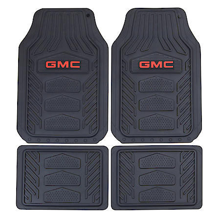 GMC Floor Mats: Black With Red Font, WeatherPro, Universal, 4 Pack