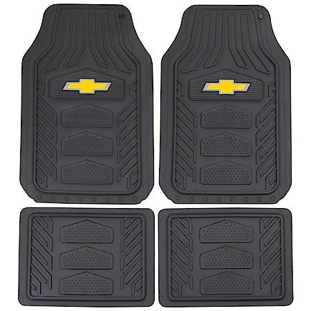 Chevrolet Floor Mats: Black with Yellow Bowtie, WeatherPro, Universal, 4 Pack