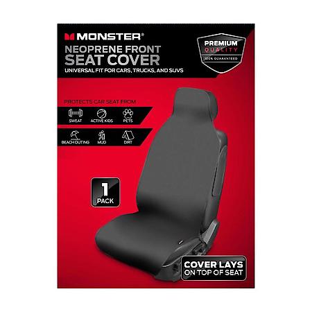 Geometric Pattern Neoprene Front Seat Cover, Black