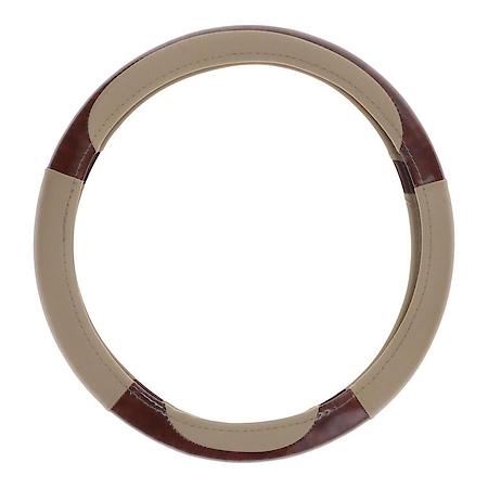 Deluxe Burlwood Tan Steering Wheel Cover