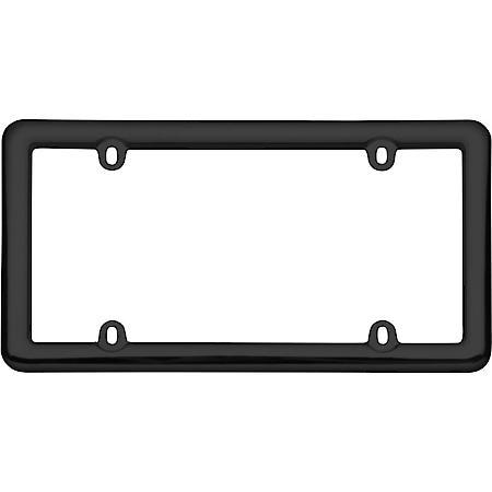 Nouveau License Plate Frame with Fastener Caps: Black Plastic, Excludes Mounting Hardware