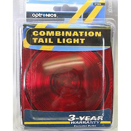 Universal Square, Red, Combination Tail Light, Stud Mount, Hard Wired Connection