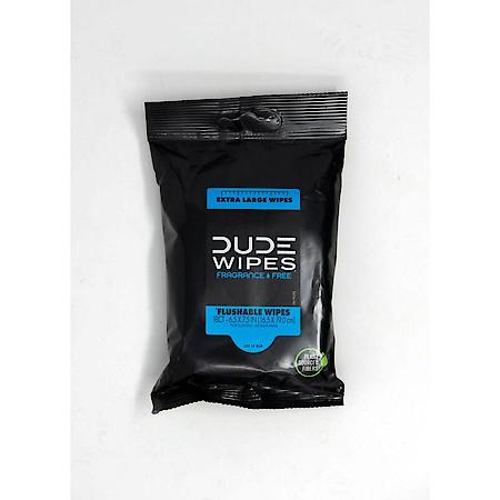 DUDE Wipes 18-Count ┐ Unscented Flushable Wipes for Men, Extra Large & Alcohol-Free
