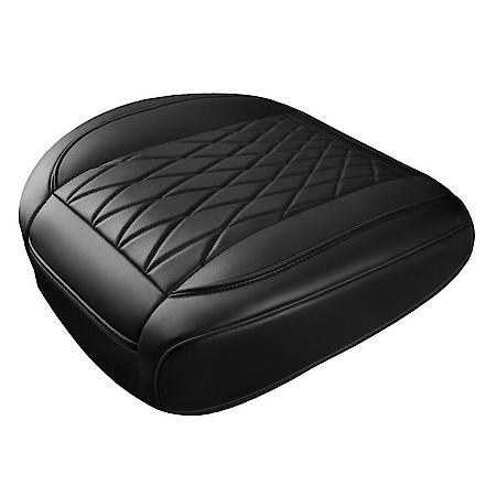 Seat Cover, Padded Faux Leather Half, Black, 1PK
