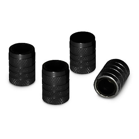 Barrel Tire Valve Caps (Jet Black), Pack of 4