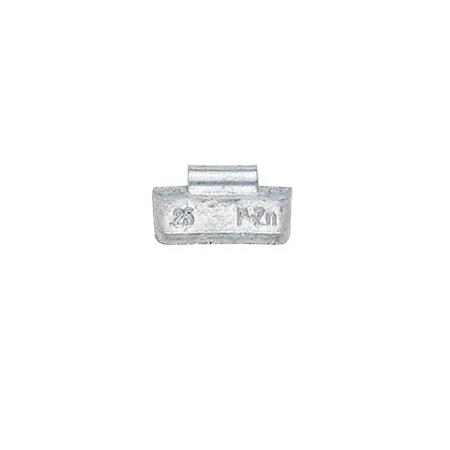 Uncoated Zinc Clip On Wheel Weights: 0.25 oz, 25 Pack