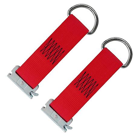 2 x 9 Inch E-Track D-Ring Tie-Down Strap 4,400 lb 2-Pack