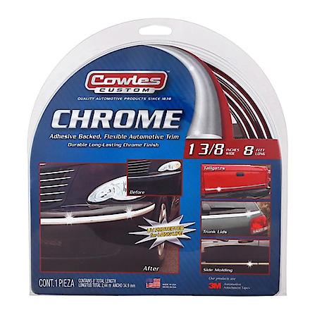Chrome Side Molding: 1-3/8" x 8' Custom Fit for Cars & Trucks