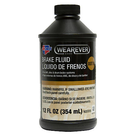 DOT 5 Brake Fluid: Synthetic Formulation, Reduces Corrosion, 12 oz. Bottle