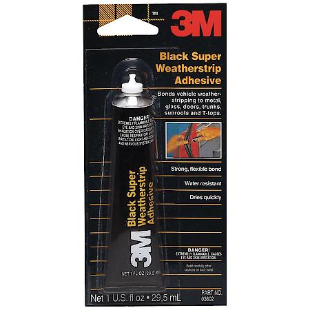 3M(TM) Black Super Weatherstrip Adhesive, 03602, 1 oz
