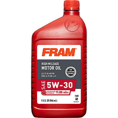 High Mileage 5W-30 Conventional Motor Oil, Helps Restore Seal Condition, 1 Quart