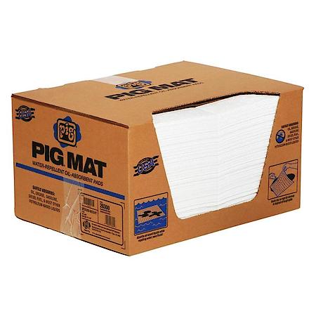 PIG Water-Repellent Oil-Absorbent Medium-Weight Mat Pad, 15" X 2', 100/box