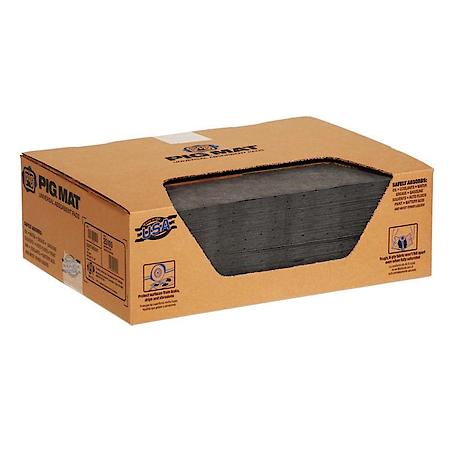 Pig Universal Light-Weight Absorbent Mat Pad , 100/Box
