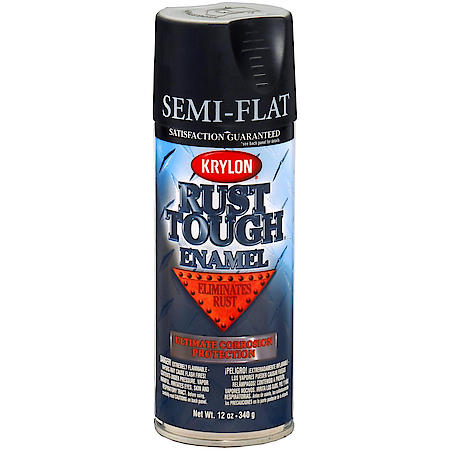 Krylon, Rust Tough Rust Preventive Enamel, Semi-Flat, Black, 12-oz